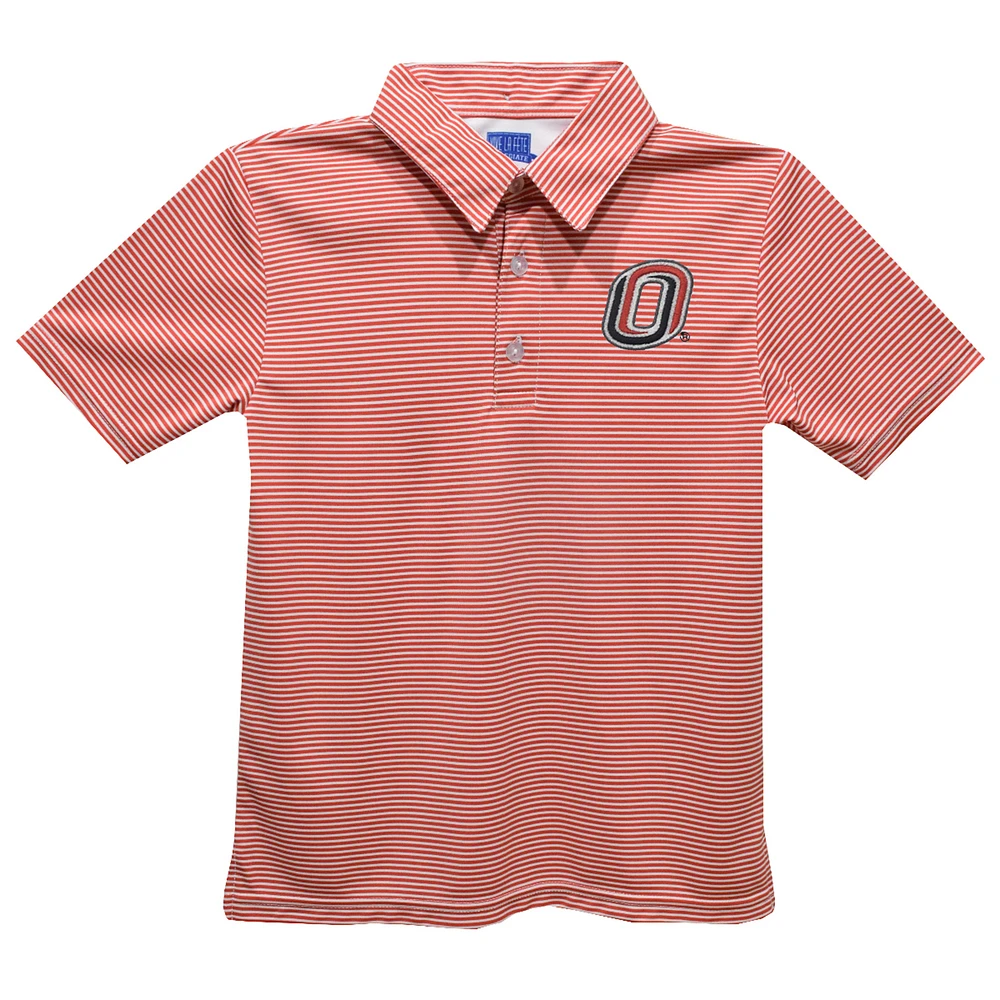 Toddler Vive La Fete Crimson Nebraska Omaha Mavericks Pencil Stripe Polo
