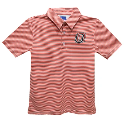 Toddler Vive La Fete Crimson Nebraska Omaha Mavericks Pencil Stripe Polo