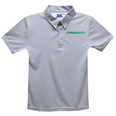 Toddler Vive La Fete  Gray Oregon Ducks Pencil Stripe Polo