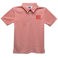 Youth Vive La Fete  Scarlet Boston University Pencil Stripe Polo