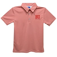 Youth Vive La Fete  Scarlet Boston University Pencil Stripe Polo