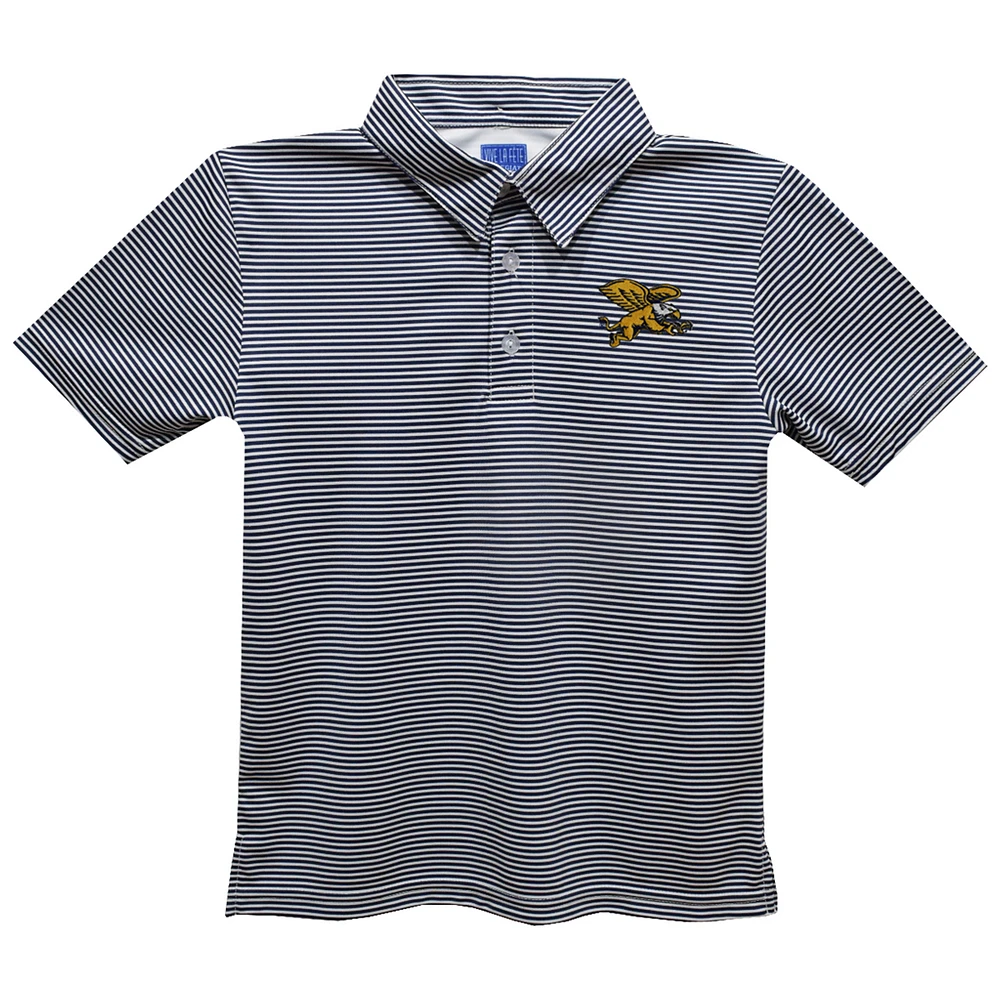 Youth Vive La Fete Navy Canisius College Golden Griffins Pencil Stripe Polo