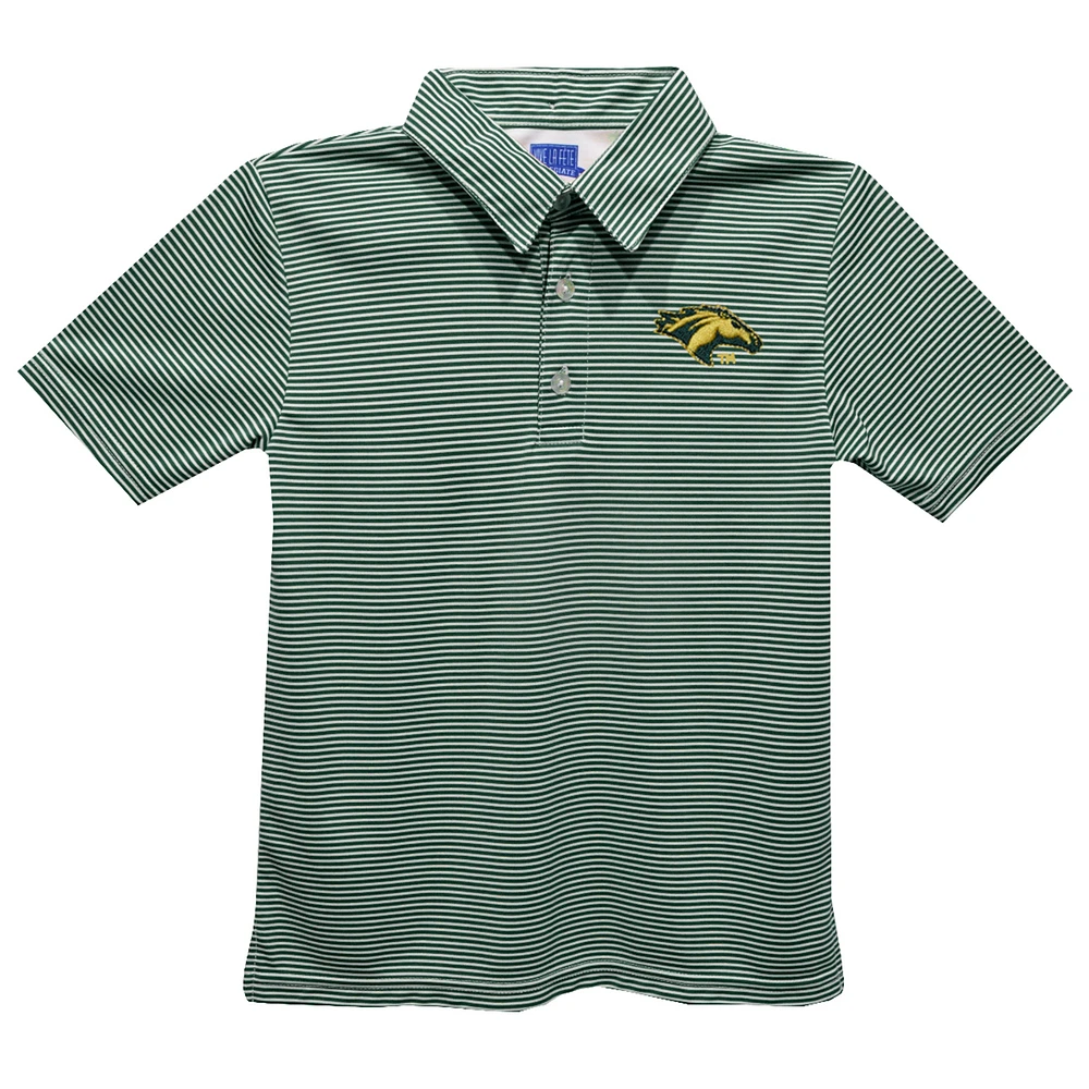 Youth Vive La Fete Green Cal Poly Pomona Broncos Pencil Stripe Polo