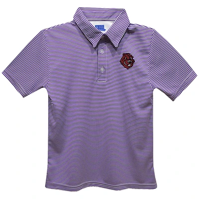 Youth Vive La Fete  Purple City College of New York Beavers Pencil Stripe Polo
