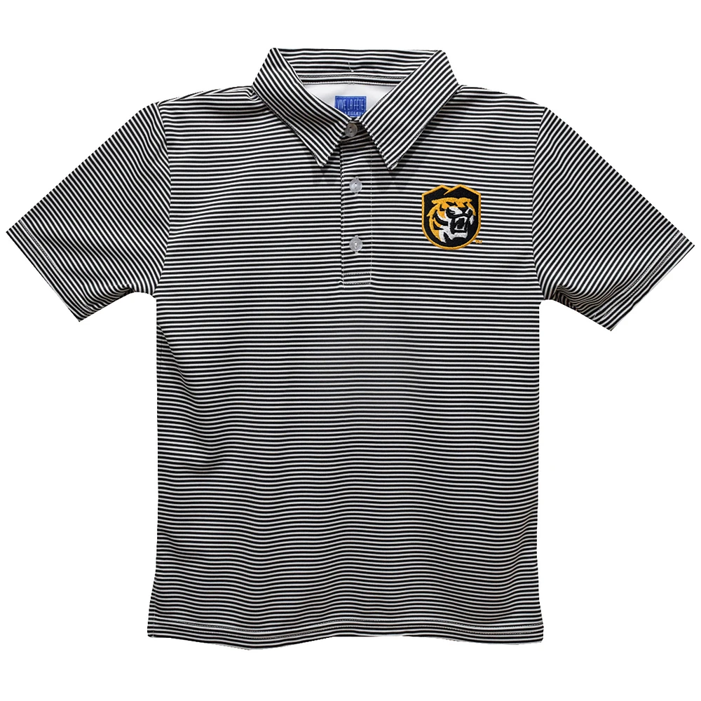 Youth Vive La Fete Black Colorado College Tigers Pencil Stripe Polo