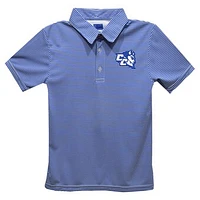 Youth Vive La Fete  Blue Central Connecticut State Devils Pencil Stripe Polo