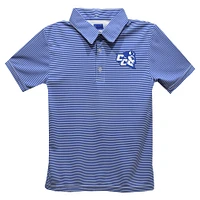 Youth Vive La Fete  Blue Central Connecticut State Devils Pencil Stripe Polo
