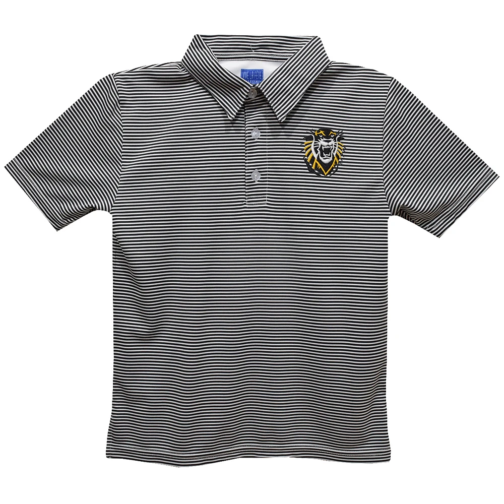 Youth Vive La Fete Black Fort Hays State Tigers Pencil Stripe Polo