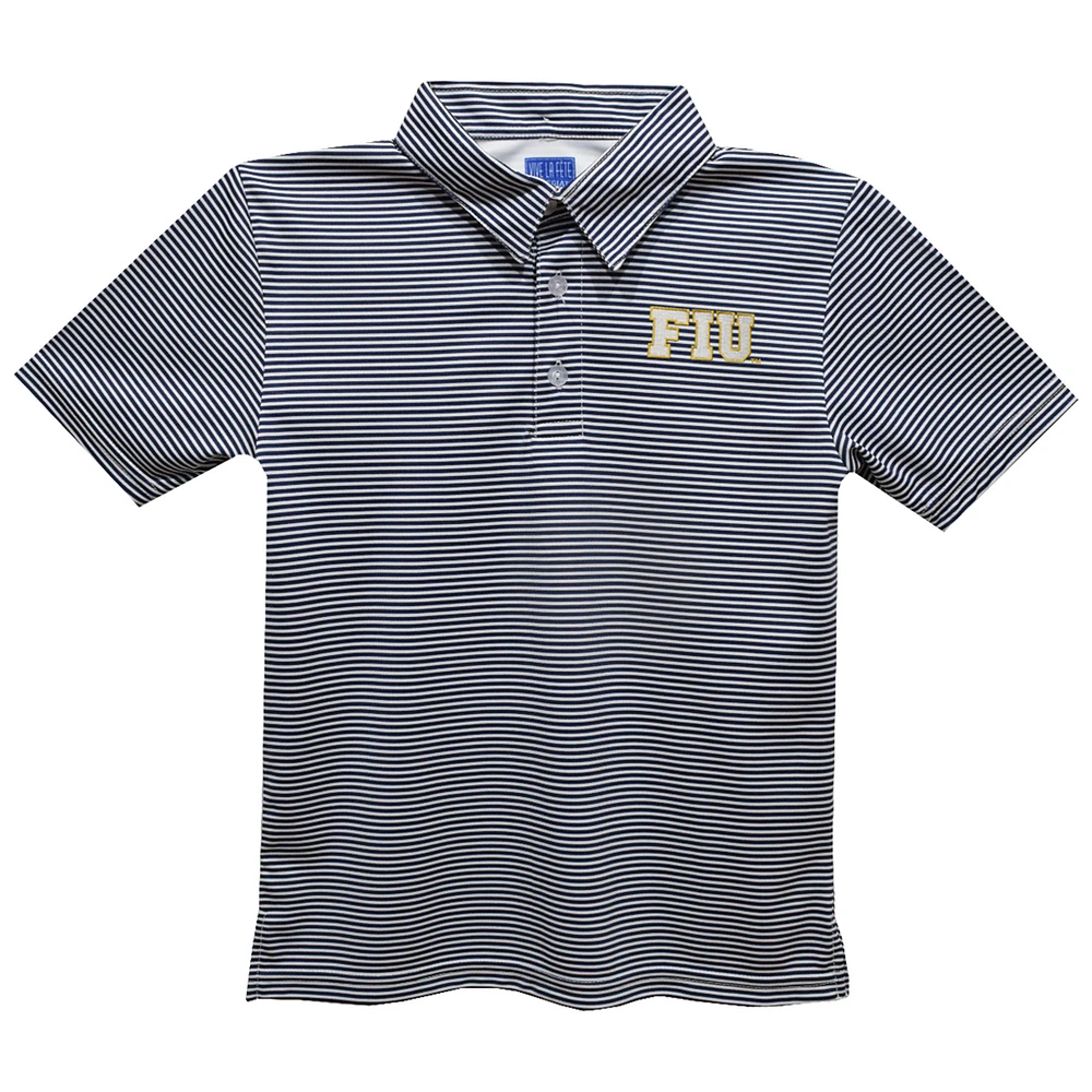 Youth Vive La Fete Navy FIU Panthers Pencil Stripe Polo