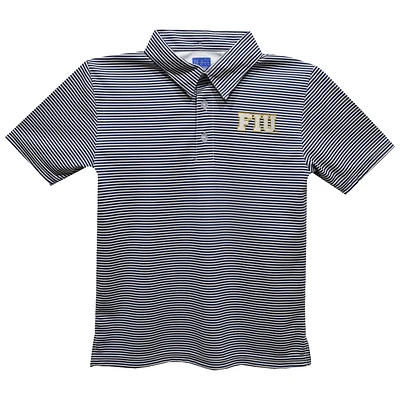 Youth Vive La Fete  Navy FIU Panthers Pencil Stripe Polo
