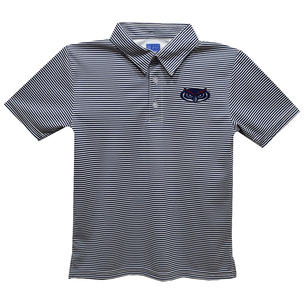 Youth Vive La Fete Navy Florida Atlantic Owls Pencil Stripe Polo