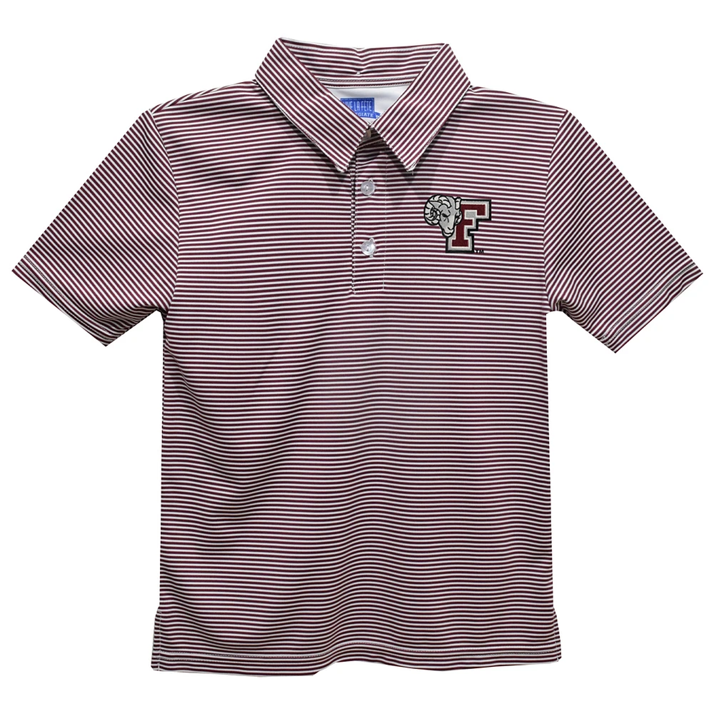 Youth Vive La Fete Maroon Fordham Rams Pencil Stripe Polo
