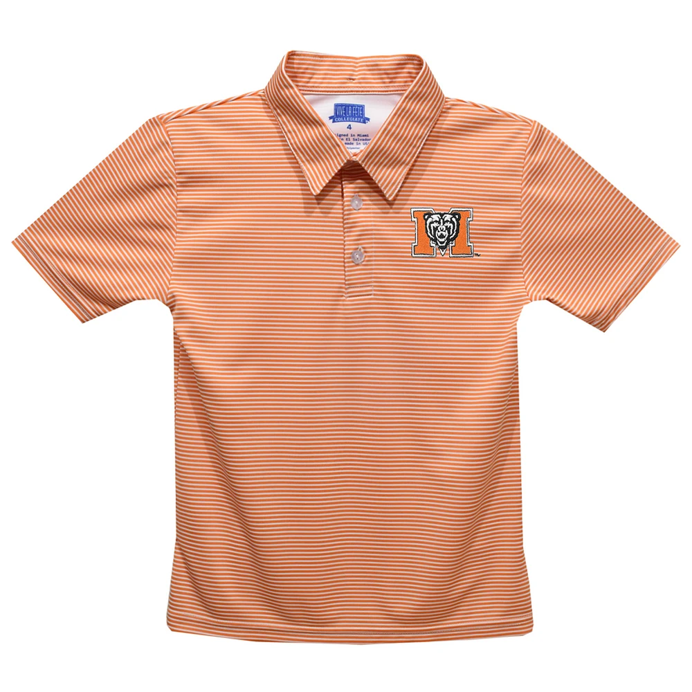 Youth Vive La Fete Orange Mercer Bears Pencil Stripe Polo