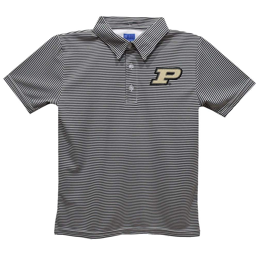 Youth Vive La Fete Black Purdue Boilermakers Pencil Stripe Polo