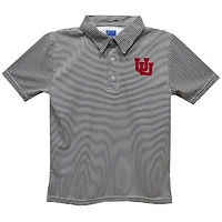 Youth Vive La Fete  Black Utah Utes Pencil Stripe Polo