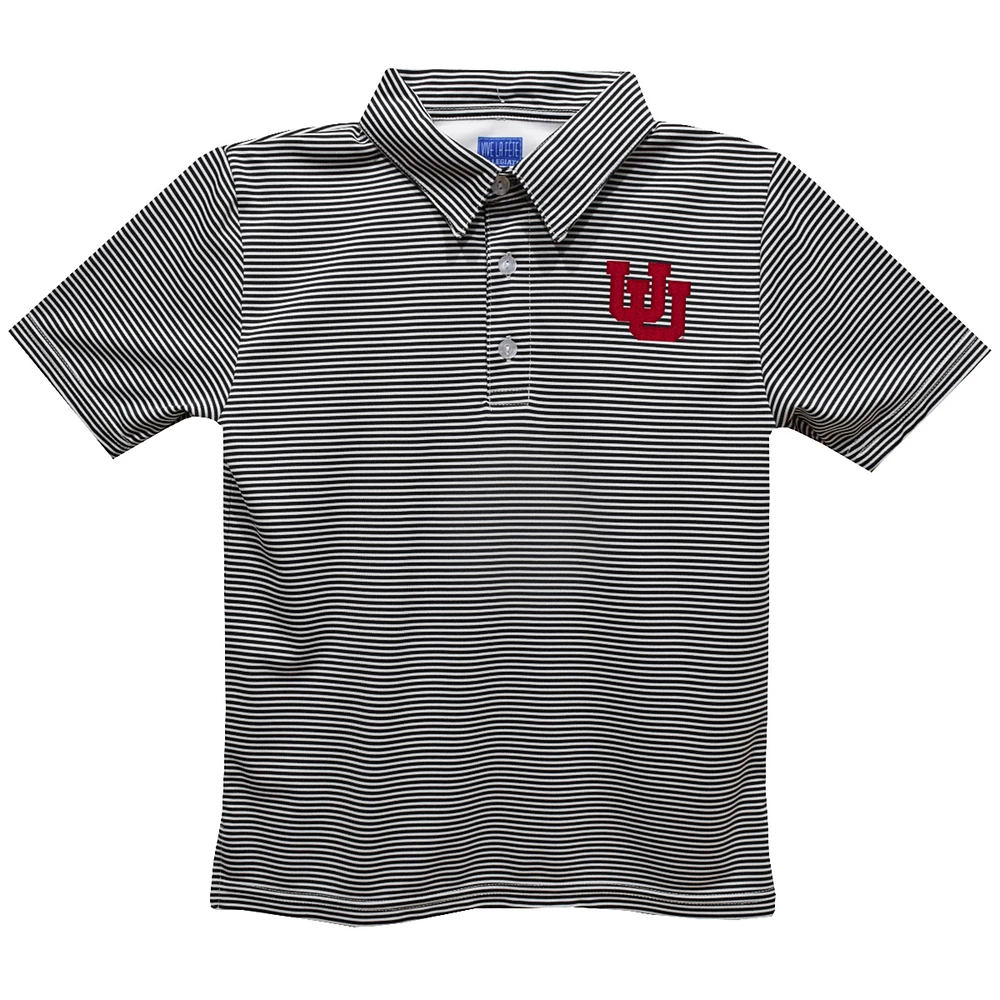 Youth Vive La Fete Black Utah Utes Pencil Stripe Polo