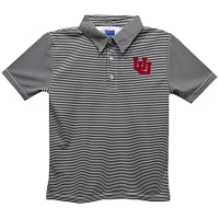 Youth Vive La Fete  Black Utah Utes Pencil Stripe Polo