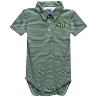 Infant Vive La Fete  Green Arkansas Tech Polo Pencil Stripe Bodysuit
