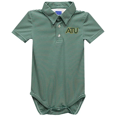 Infant Vive La Fete  Green Arkansas Tech Polo Pencil Stripe Bodysuit