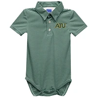 Infant Vive La Fete  Green Arkansas Tech Polo Pencil Stripe Bodysuit