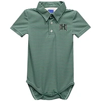 Infant Vive La Fete  Green Hawaii Rainbow Warriors Polo Pencil Stripe Bodysuit