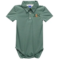 Infant Vive La Fete  Green Florida A&M Rattlers Polo Pencil Stripe Bodysuit