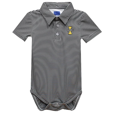 Infant Vive La Fete  Black Idaho Vandals Polo Pencil Stripe Bodysuit