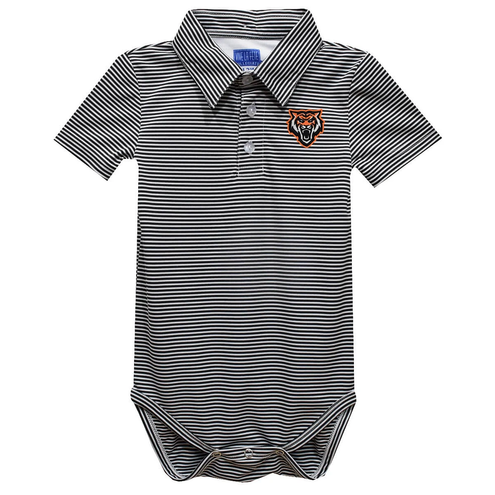 Infant Vive La Fete Black Idaho State Bengals Polo Pencil Stripe Bodysuit