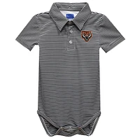 Infant Vive La Fete  Black Idaho State Bengals Polo Pencil Stripe Bodysuit