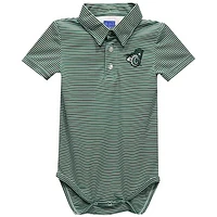Infant Vive La Fete  Green Vermont State University Polo Pencil Stripe Bodysuit
