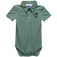 Infant Vive La Fete  Green Vermont State University Polo Pencil Stripe Bodysuit