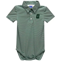 Infant Vive La Fete  Green Charlotte 49ers Polo Pencil Stripe Bodysuit