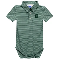 Infant Vive La Fete  Green Charlotte 49ers Polo Pencil Stripe Bodysuit