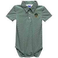 Infant Vive La Fete  Green Northern Virginia Community College Polo Pencil Stripe Bodysuit