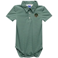 Infant Vive La Fete  Green Northern Virginia Community College Polo Pencil Stripe Bodysuit
