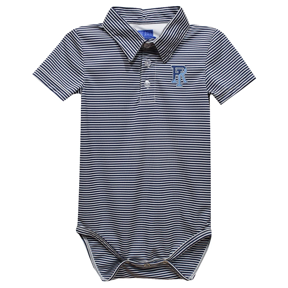 Infant Vive La Fete Blue Rhode Island Rams Polo Pencil Stripe Bodysuit