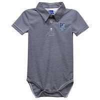 Infant Vive La Fete  Blue Rhode Island Rams Polo Pencil Stripe Bodysuit