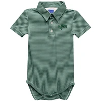 Infant Vive La Fete  Green North Texas Mean Polo Pencil Stripe Bodysuit