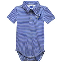 Infant Vive La Fete  Blue North Georgia Nighthawks Polo Pencil Stripe Bodysuit