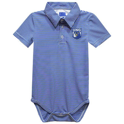 Infant Vive La Fete  Blue North Georgia Nighthawks Polo Pencil Stripe Bodysuit