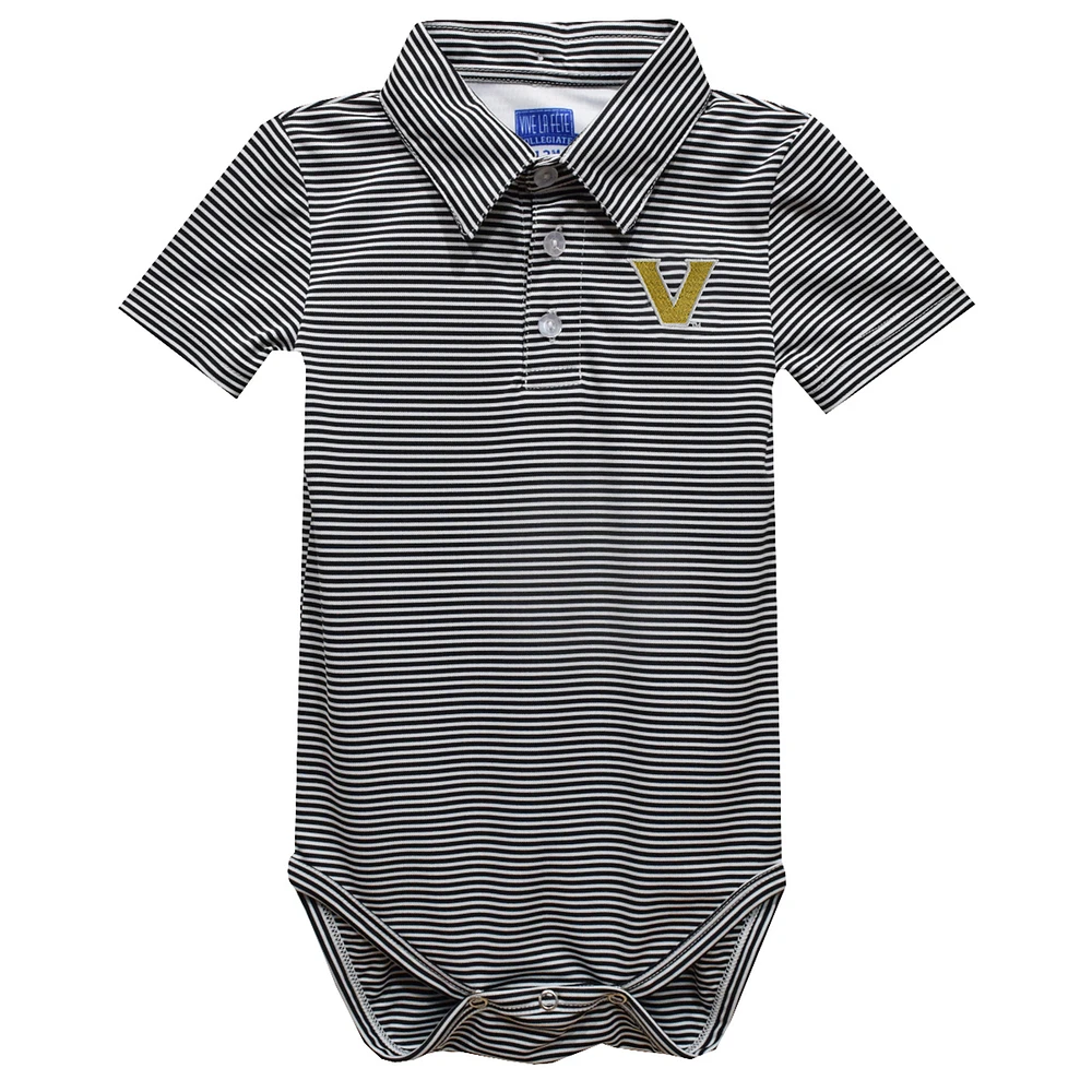 Infant Vive La Fete Black Vanderbilt Commodores Polo Pencil Stripe Bodysuit