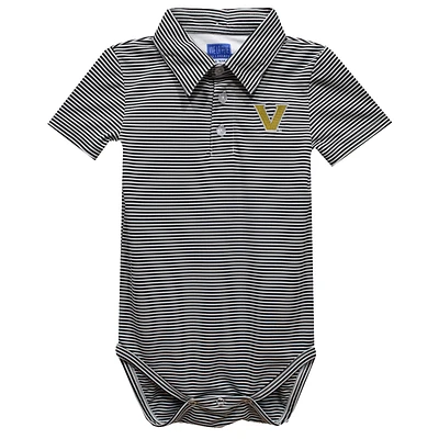 Infant Vive La Fete  Black Vanderbilt Commodores Polo Pencil Stripe Bodysuit