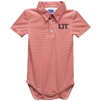 Infant Vive La Fete  Red Utah Tech Trailblazers Polo Pencil Stripe Bodysuit