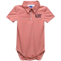 Infant Vive La Fete  Red Utah Tech Trailblazers Polo Pencil Stripe Bodysuit