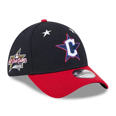Men's New Era Navy/Red  Cleveland Guardians 2025 MLB All-Star Game Workout 39THIRTY Flex Hat