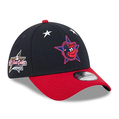 Men's New Era Navy/Red  Baltimore Orioles 2025 MLB All-Star Game Workout 39THIRTY Flex Hat