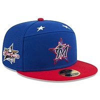 Men's New Era Blue/Red  Miami Marlins 2025 MLB All-Star Game Workout Side Patch 59FIFTY Fitted Hat
