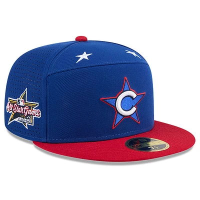 Men's New Era Blue/Red  Chicago Cubs 2025 MLB All-Star Game Workout Side Patch 59FIFTY Fitted Hat