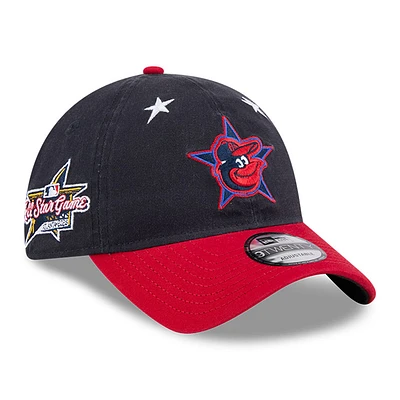 Men's New Era Navy/Red  Baltimore Orioles 2025 MLB All-Star Game Workout 9TWENTY Adjustable Hat