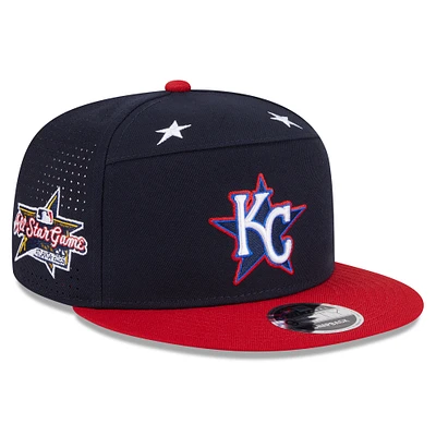 Men's New Era Navy/Red  Kansas City Royals 2025 MLB All-Star Game Workout Side Patch 9FIFTY Snapback Hat